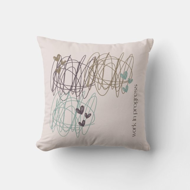 Drehbuch und Herz - Arbeit im Gange Kissen (Vorderseite)