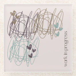 Drehbuch und Herz - Arbeiten in Arbeit Glasuntersetzer