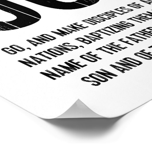 Drehbuch Verse, Matthew 28:19, Go Poster (Ecke)