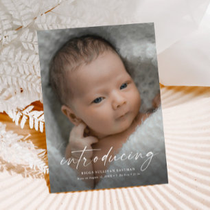 Drehbuch zur Vorstellung des Babyfotos mit Dankesc Postkarte