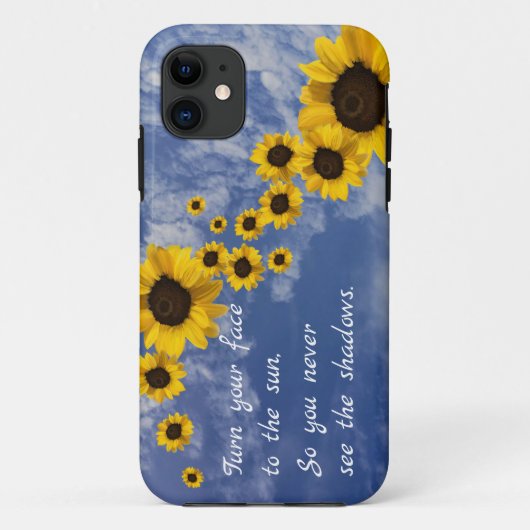 Drehe dein Gesicht zur Sonne. Sonnenblumen und Him Case-Mate iPhone Hülle (Rückseite)