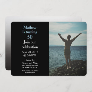 Drehen50. Party-Foto-Einladung des Geburtstags-50 Einladung