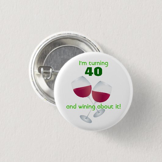 Drehen 40 mit Weinglasknopf Button (Vorne & Hinten)