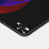Drehen des geometrischen Mouse-Pad-Mats mit blauem Schreibtischunterlage (Ecke)