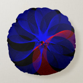 Drehen eines rotierenden, geometrischen Rundpilzes Rundes Kissen