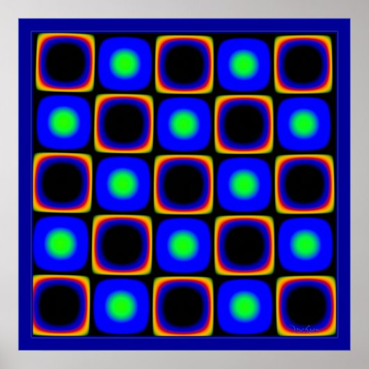 Drehen grüner Punkte Poster (Vorne)
