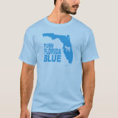 Drehen Sie blauen progressiven Staat Floridas T - T-Shirt (Vorderseite)