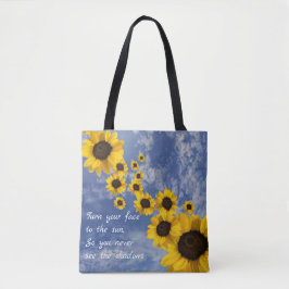 Drehen Sie Ihr Gesicht zur Sonne, Sonnenblumen in  Tasche