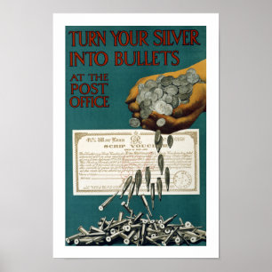 Drehen Sie Ihr Silber in Kugeln (Rand) Poster