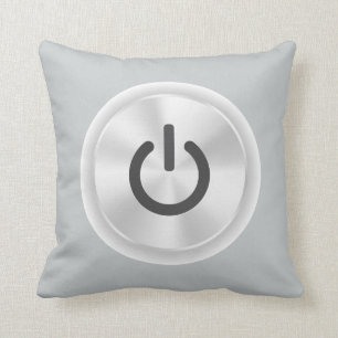 Drehen Sie mich auf grauem lustigem Knopf Kissen