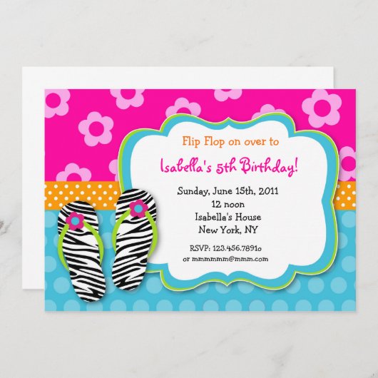 Drehen Sie Reinfall Luau Einladung (Vorne/Hinten)