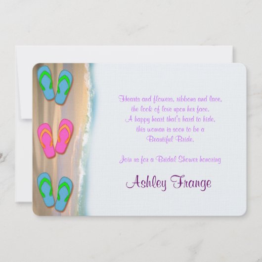 Drehen Sie Reinfall-Strand-Brautparty um Einladung (Vorderseite)