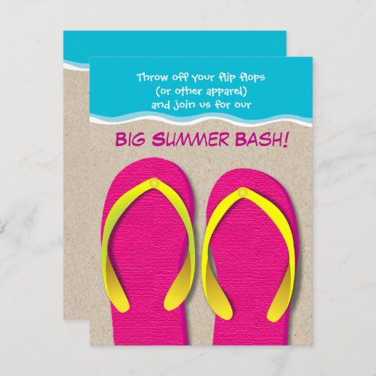 Drehen Sie Reinfälle auf der Strand-Sommer-Party Einladung (Vorne/Hinten)