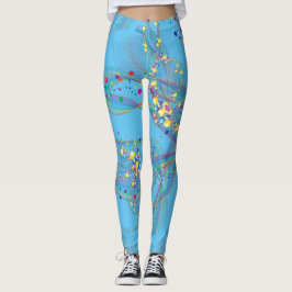 Drehen von Blasen in mehrfarbigen Mustern L Blau B Leggings
