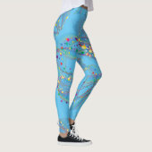 Drehen von Blasen in mehrfarbigen Mustern L Blau B Leggings (Rechts)