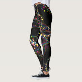 Drehen von Blasen in mehrfarbigen Mustern Schwarze Leggings (Links)