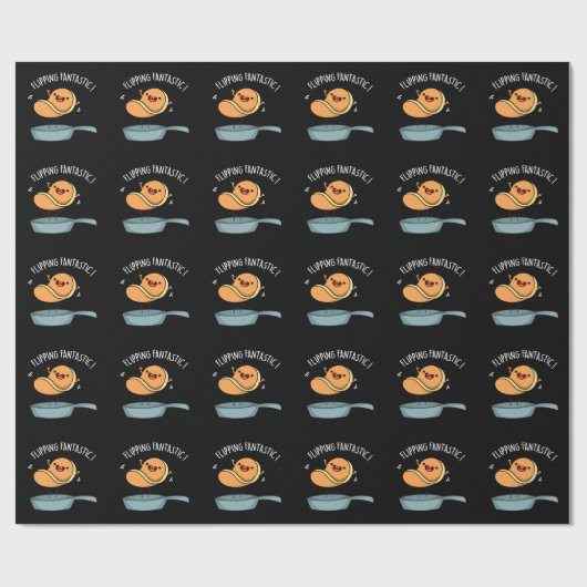 Drehend Fantastisch Funny Pancake Pun Dark BG Geschenkpapier (Flach)