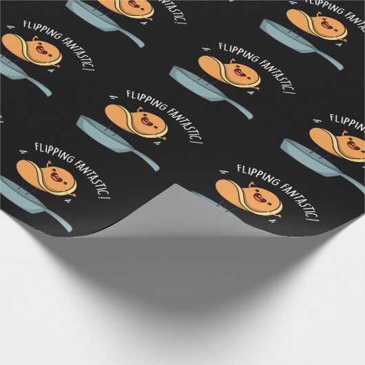 Drehend Fantastisch Funny Pancake Pun Dark BG Geschenkpapier (Ecke)