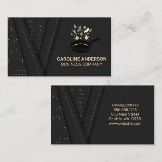 Drehend Frittierpflanzgut | Restaurant-Logo Visitenkarte (Vorne/Hinten)