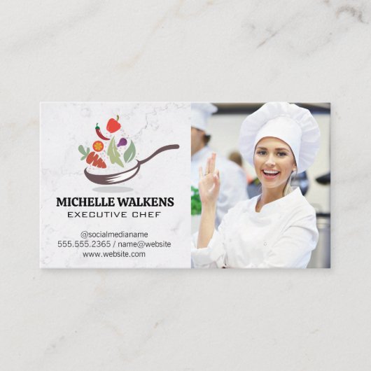 Drehend Lebensmittel | Koch in der Küche Visitenkarte (Vorderseite)