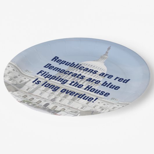 Drehend Repräsentantenhaus Pappteller (Schrägansicht)