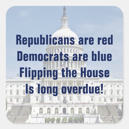 Drehend Repräsentantenhaus Quadratischer Aufkleber (Vorderseite)