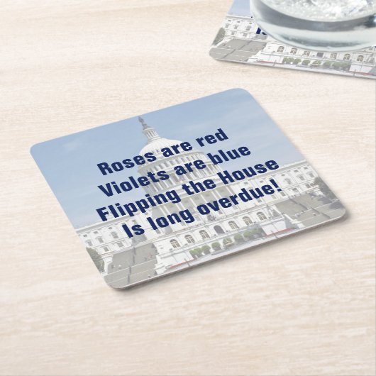 Drehend Repräsentantenhaus Rechteckiger Pappuntersetzer (angewinkelt)