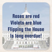 Drehend Repräsentantenhaus Rechteckiger Pappuntersetzer (Vorderseite)