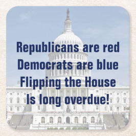 Drehend Repräsentantenhaus Rechteckiger Pappuntersetzer