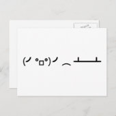 Drehend Tabelle Drehend Ascii Emoticon Postkarte (Vorne/Hinten)