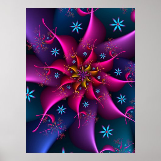 Drehende Abendblumen Poster (Vorne)