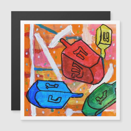 Drehende Dreidels Magnetkarte (Vorne/Hinten)