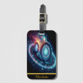 Drehende Galaxien und glühende Sterne Gepäckanhänger (Vorderseite Vertikal)