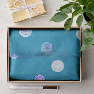 Drehende gepunktete Spiralen blaues Seidenpapier