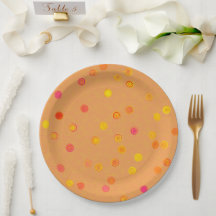 Drehende gepunktete Spiralen Orange Papier-Party-T