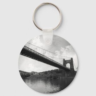 Drehende Hängebrücke B&W Schlüsselanhänger