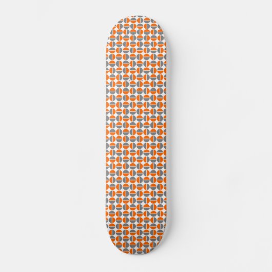 Drehende Kreise - orange und grau Skateboard (Vorderseite)