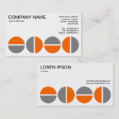 Drehende Kreise - orange und grau Visitenkarte (Vorne/Hinten)