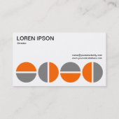 Drehende Kreise - orange und grau Visitenkarte (Rückseite)