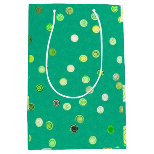 Drehende Punkte Grün Geschenktüte (Vorderseite)