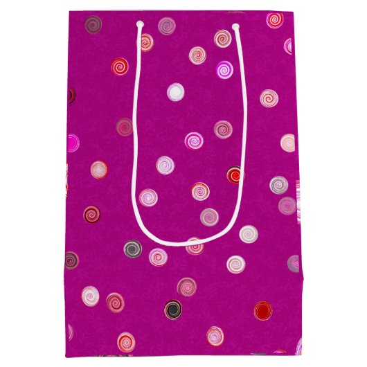 Drehende Punkte Rosa Geschenktüte (Rückseite)