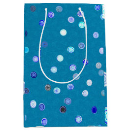 Drehende Punkte-Spiralen Blaue Geschenktasche Mittlere Geschenktüte