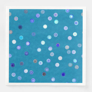 Drehende Punkte-Spiralen Blaue Papier-Partyserviet Serviette