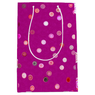 Drehende Punkte-Spiralen Rosa Geschenktasche Mittlere Geschenktüte
