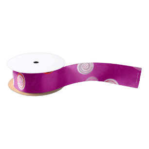 Drehende Punkte-Spiralen Rosa Grosgrain-Band Satinband
