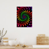 Drehende Regenbogen-Spirale Poster (Küche)