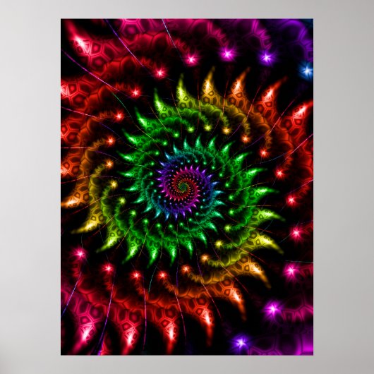 Drehende Regenbogen-Spirale Poster (Vorne)