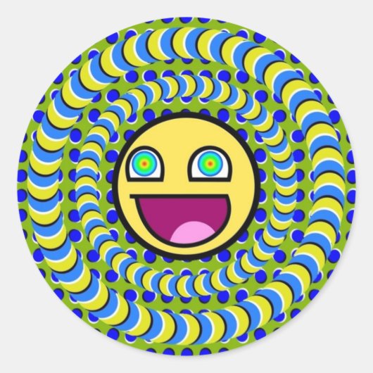 Drehende Rings optische Illusion Runder Aufkleber (Vorderseite)