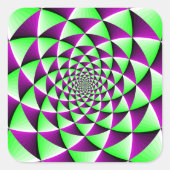 Drehender optischer Täuschungseffekt Quadratischer Aufkleber (Vorderseite)