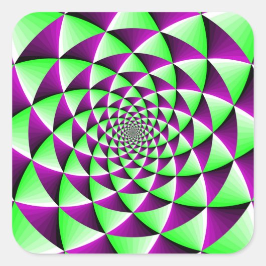 Drehender optischer Täuschungseffekt Quadratischer Aufkleber (Vorderseite)